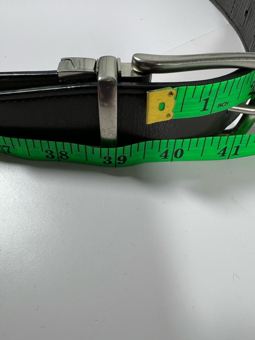 Coach Navy Leather Belt Silver Buckle Mens Designer - Picture 4 of 5